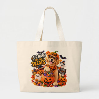Jag kom för godsaker Rolig Halloween Hund Jumbo Tygkasse