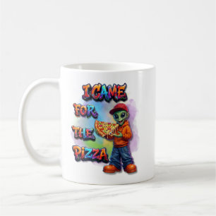 Jag Kom För Pizzan Rolig Alien Matdesign Kaffemugg