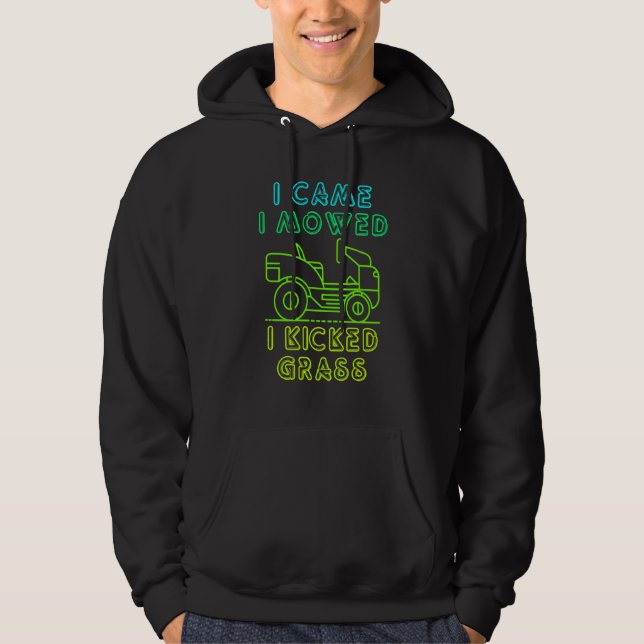 Jag kom hit och fick mig att kicka Grass Funny Grä Hoodie (Framsida)