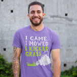 Jag kom hit och fick mig att kickade Grass Funny G T Shirt<br><div class="desc">Har du ett eget landskapsföretag? Kärlek som gräver din egen gräsmatta? Vill du titta på aktionsfilmer? Du kommer att kärlek det roliga ordspråket "Jag kom, jag fick mig att kickade gräs". Bilden av kommersiell gräsklippare åtföljer det vita och ljusa gröna meddelandet på den här grafiken t-shirt. Behöver du munkgåvor som...</div>