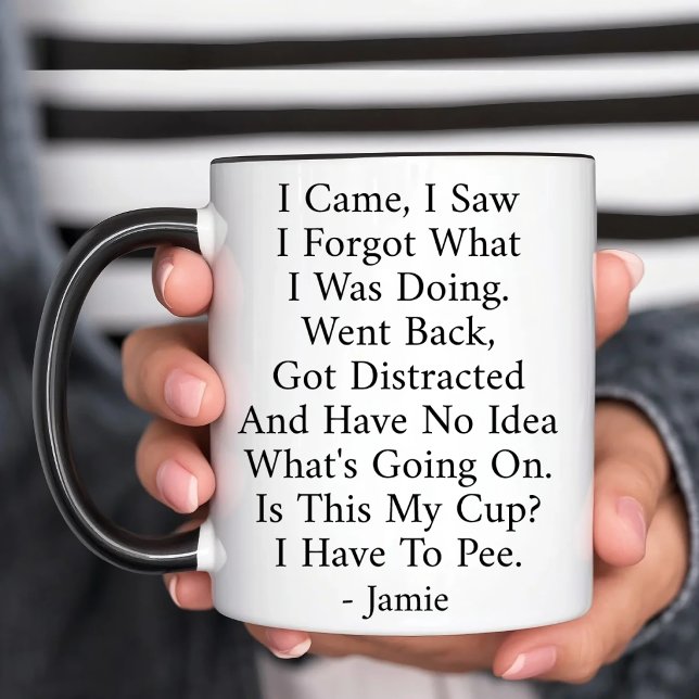 Jag kom jag såg jag glömde Rolig 70-årsdag Kaffemugg (Skapare uppladdad)