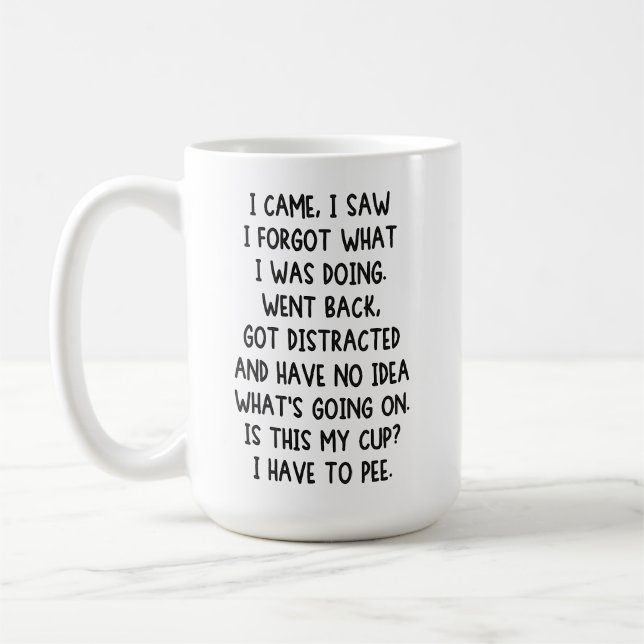 Jag kom, jag såg, jag glömde vad jag höll på med,  kaffemugg (Vänster)