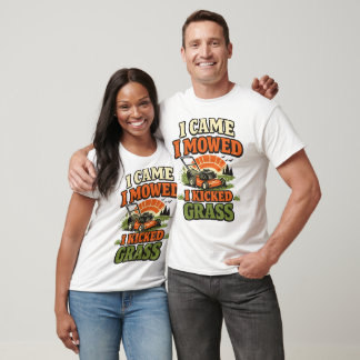 Jag kom jag slog jag sparkade gräs Roligt gräsklip T Shirt