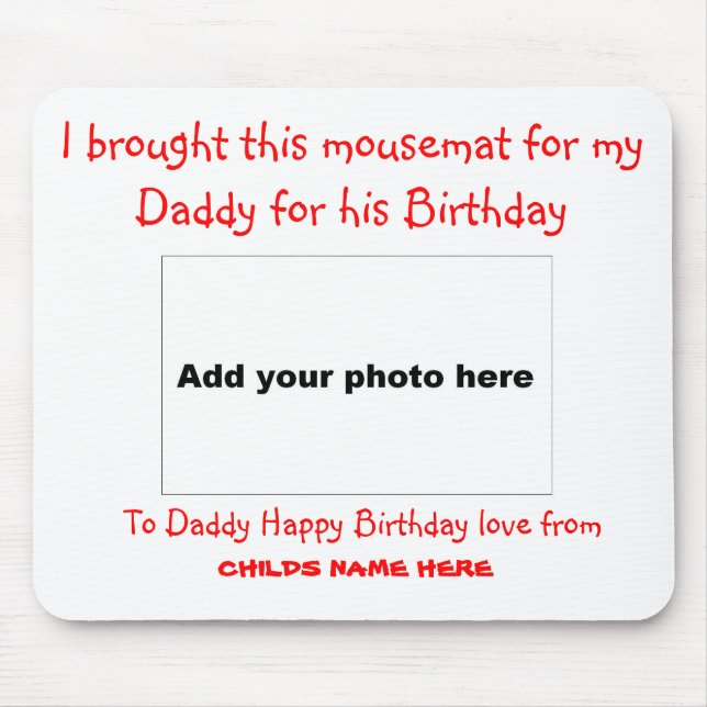 Jag kom med denna Mousemat för min pappa Musmatta (Framsidan)