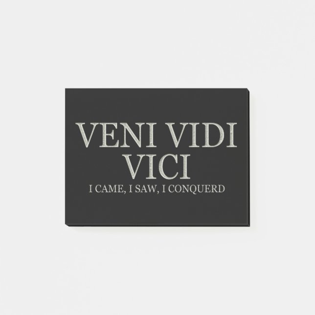 Jag kom, mig sågar, mig erövrade - tända post-it block (Framsida)