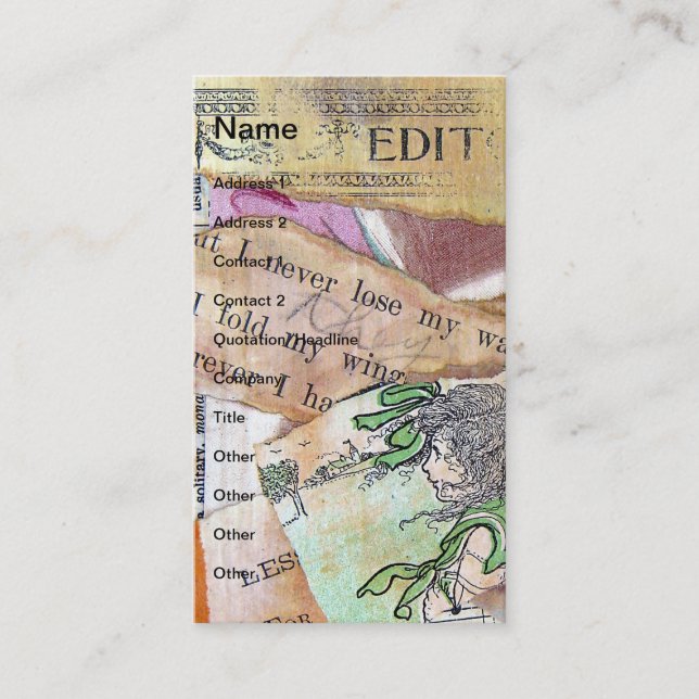 Jag kommer aldrig att förlora min väg visitkort (Framsida)