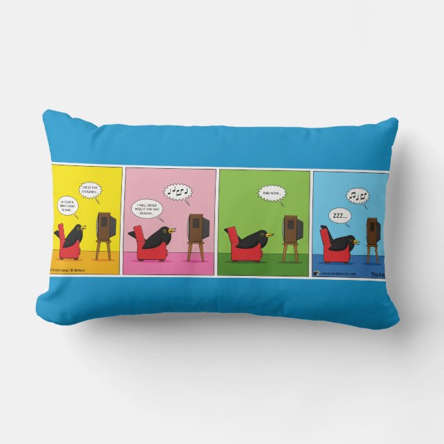 Jag kommer aldrig att sova Tecknad Lumbarkudde (Framsida)