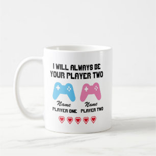 Jag kommer alltid att vara din spelare två personl kaffemugg