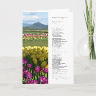 Jag kommer alltid ihåg dig, vännen... kort