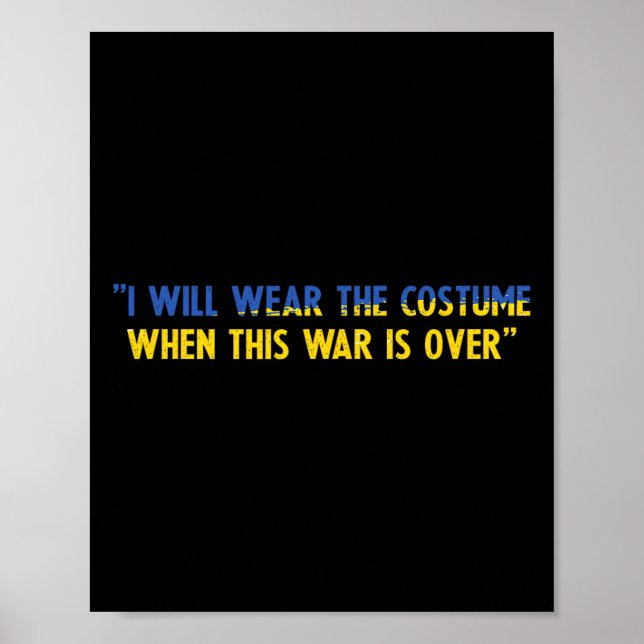 Jag kommer att bära kostymen när detta krig är öve poster (Framsidan)