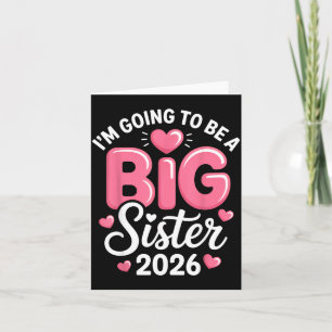Jag kommer att bli en stor syster 2026-annonsering kort