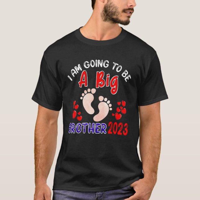 Jag kommer att bli en storebror 2023-Graviden T Shirt (Framsida)