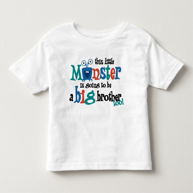 Jag kommer att bli en storebror också! Monster Tee (Framsida)