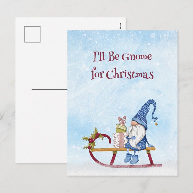 Jag kommer att bli jultomte till julpunny Helgdag- Helg Vykort (Fram/baksida)