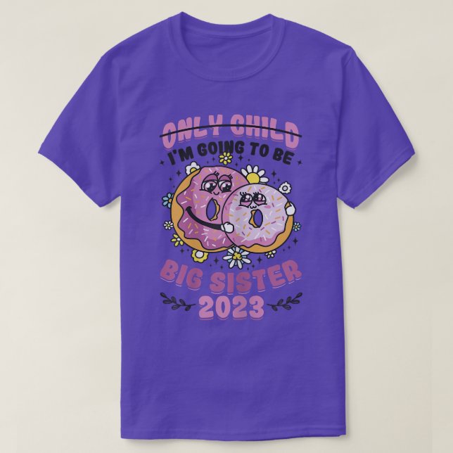 Jag kommer att bli stor syster 2023 Gravid annons T Shirt (Design framsida)