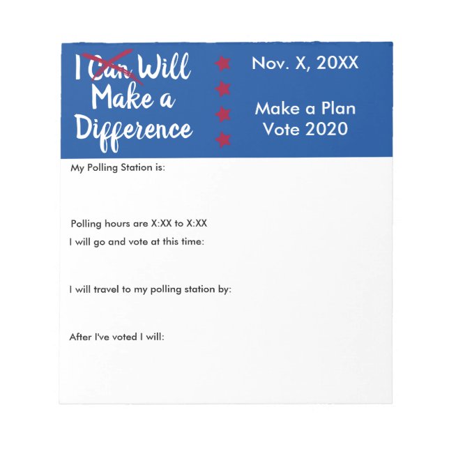 Jag kommer att göra en skillnad i Pallot-påminnels Anteckningsblock (Framsida)