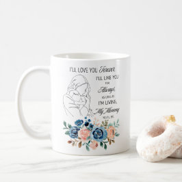Jag kommer att kärlek för evigt, Mors dag Quote Bl Kaffemugg