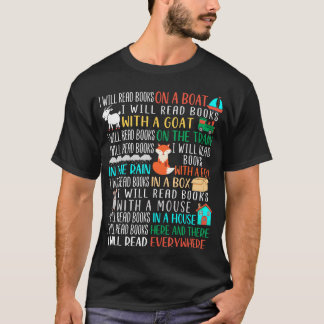 Jag kommer att läsa böcker på en båt överallt läsn t shirt