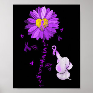 Jag kommer att minnas Elephant Alzheimers Medveten Poster
