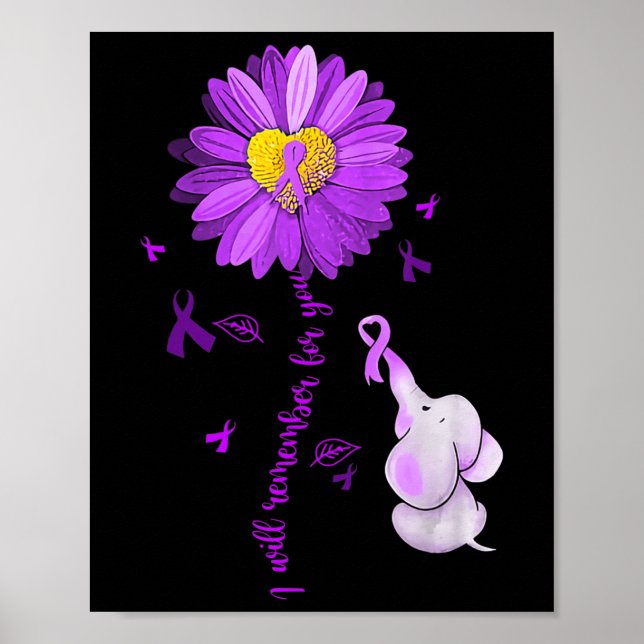 Jag kommer att minnas Elephant Alzheimers Medveten Poster (Framsidan)