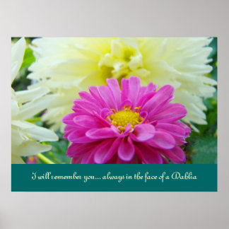 Jag kommer att minnas er Alltid i ansikte i Dahlia Poster