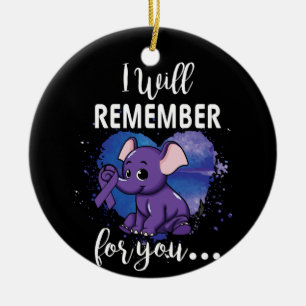 Jag kommer att minnas för dig Elephant Alzheimers Julgransprydnad Keramik
