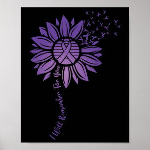 Jag kommer att minnas för er Lila Solros Alzheimer Poster