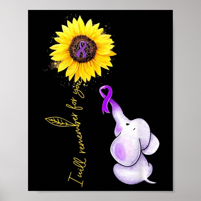 Jag kommer att minnas solblomman Elephant Heimerh Poster (Framsidan)