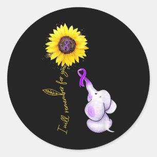 Jag kommer att minnas solblomman Elephant Heimerh Runt Klistermärke