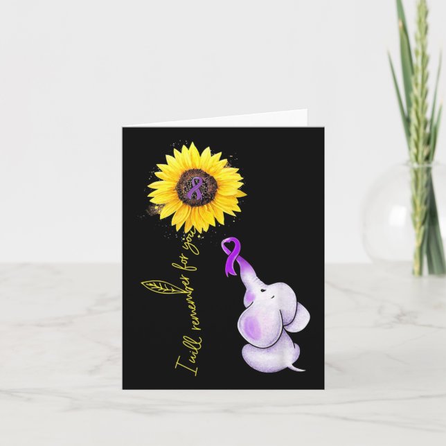 Jag kommer att minnas Solros Alzheimerheimer Kort (Framsida)