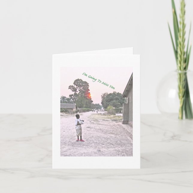 "Jag kommer att missa dig" Notecard Kort (Framsida)