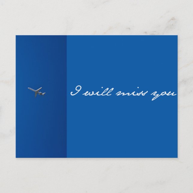 Jag kommer att sakna dig! vykort (Framsida)