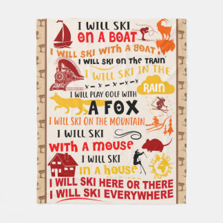 JAG KOMMER ATT SKI HÄR ELLER DÄR SLÄPVintersporter Fleecefilt