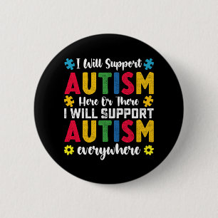 Jag kommer att stödja autism här eller där autisti knapp