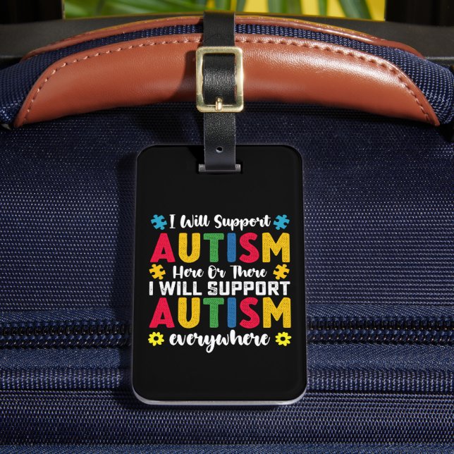 Jag kommer att stödja autism här eller där bagagebricka (Framsida Insitu 2)