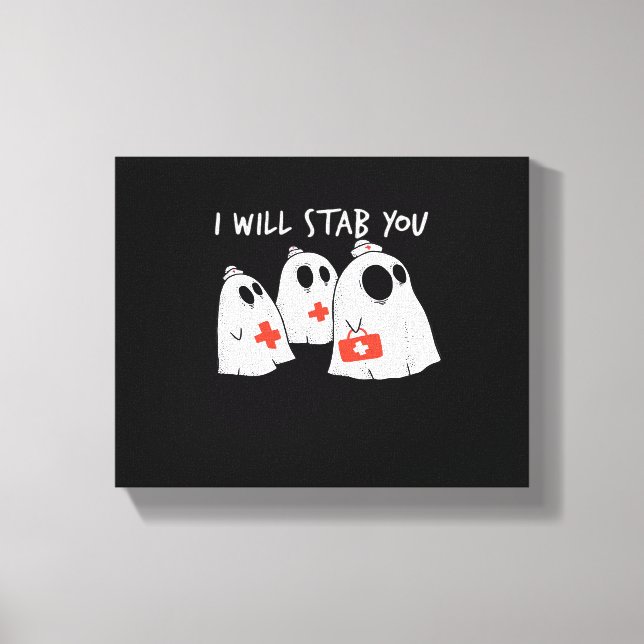 Jag kommer att stryka er Ghost Nurse Funny RN Hall Canvastryck (Framsida)