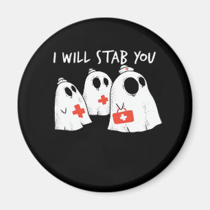 Jag kommer att stryka er Ghost Nurse Funny RN Hall Magnet