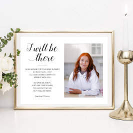 Jag kommer att vara där Foto Memorial Seat Baby Sh Poster