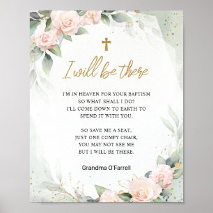 Jag kommer att vara där Rosa Flowers Memorial Bapt Poster