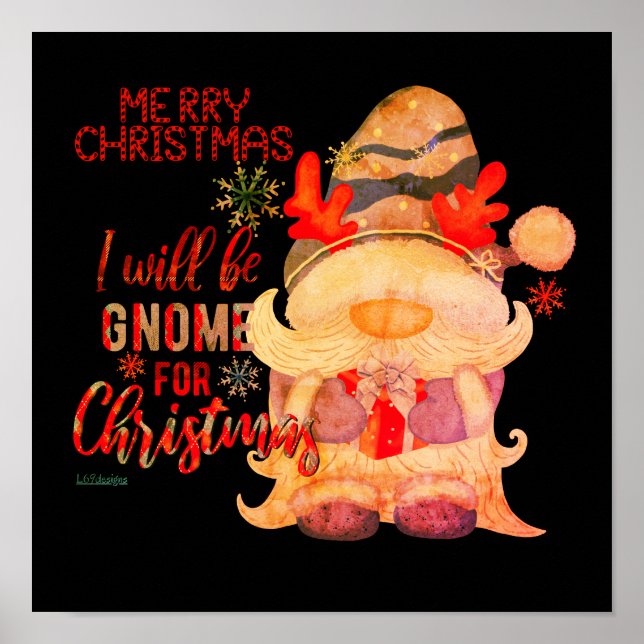 JAG KOMMER ATT VARA GNOME FÖR CHRISTMAS Lustiga ju Poster (Framsidan)