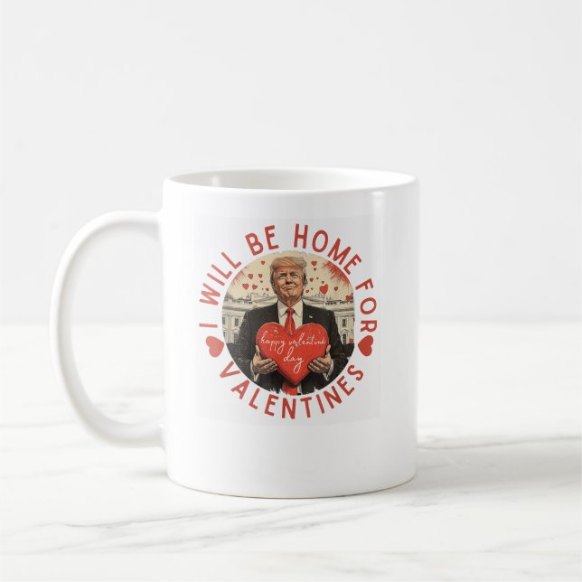 Jag kommer att vara hemma för valentineser kaffemugg (Vänster)