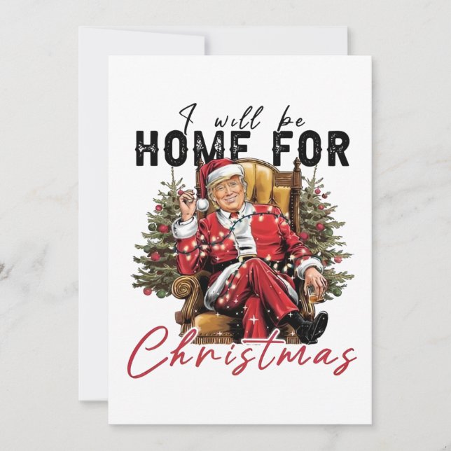 Jag kommer att vara hemma på julklappens dag. inbjudningar (Framsida)