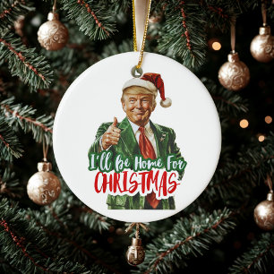 Jag kommer att vara hemma till julklappen julgransprydnad keramik