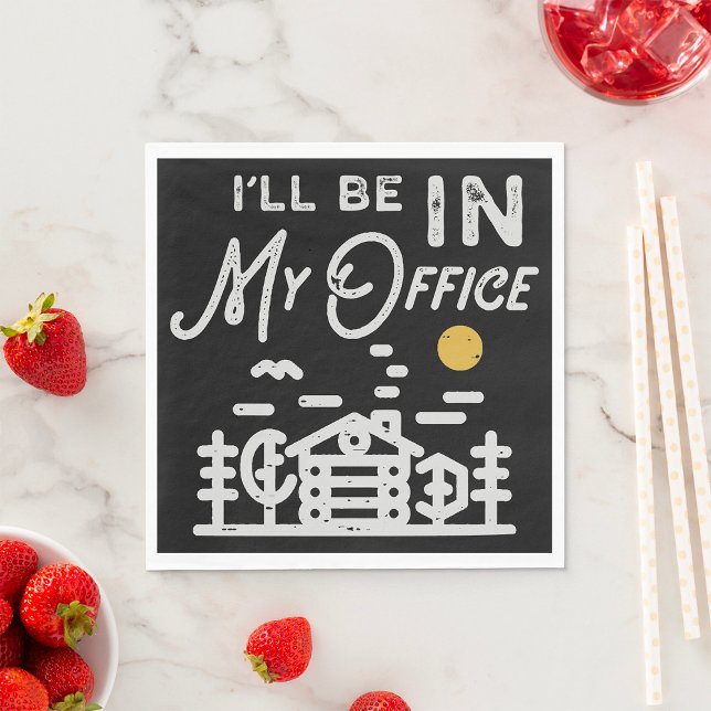 Jag kommer att vara på mitt kontor pappersservett (Skapare uppladdad)