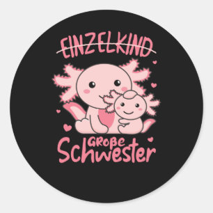 Jag kommer att vara stor 2022 för Syskon axolotl Runt Klistermärke