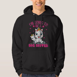 Jag kommer bli en stor syster Flicka Dab Enhörning Hoodie