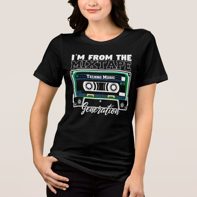 Jag kommer från Mixtape Generation (Techno Music) T Shirt (Framsida)