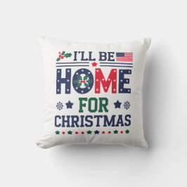 Jag kommer hem till jul | Festive Dekorativ kudde