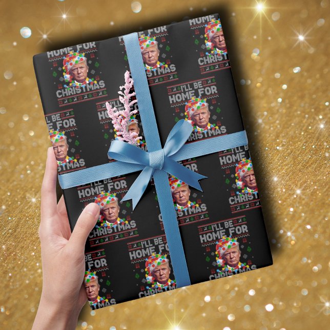 Jag kommer hem till jul | Funny Santa Trump Presentpapper (Skapare uppladdad)