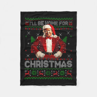 Jag kommer hem till jul Julafton Trump Pajamas Hol Fleecefilt